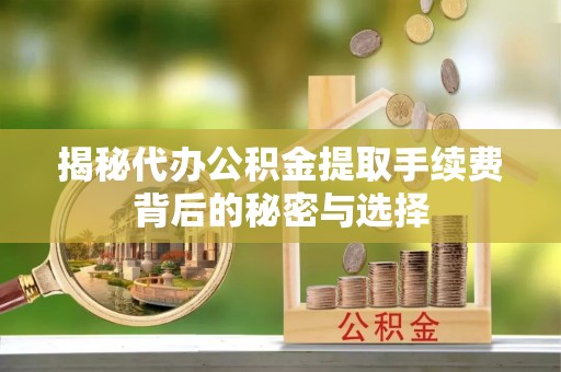 临川揭秘代办公积金提取手续费背后的秘密与选择